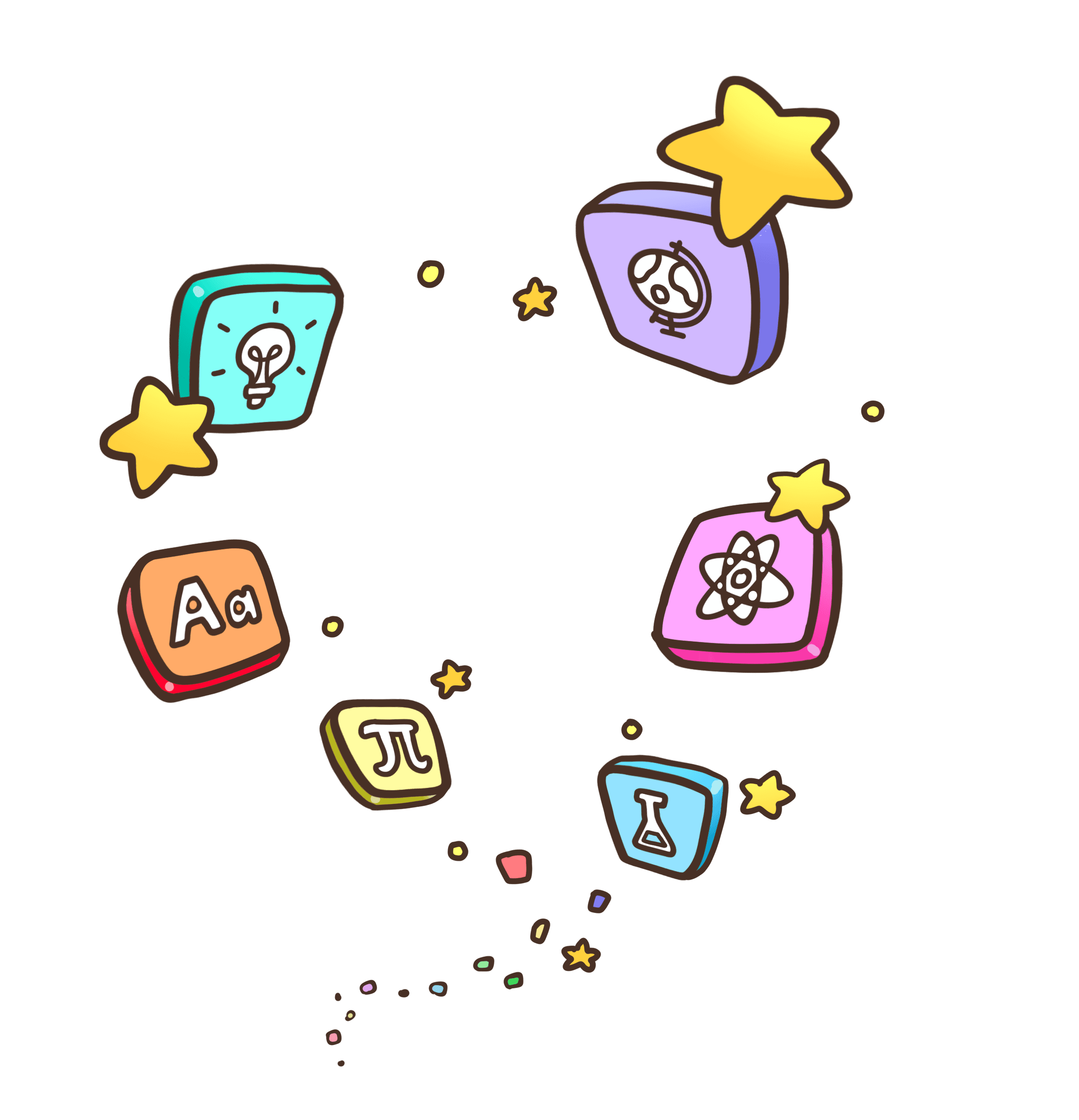 Floopa with educational items